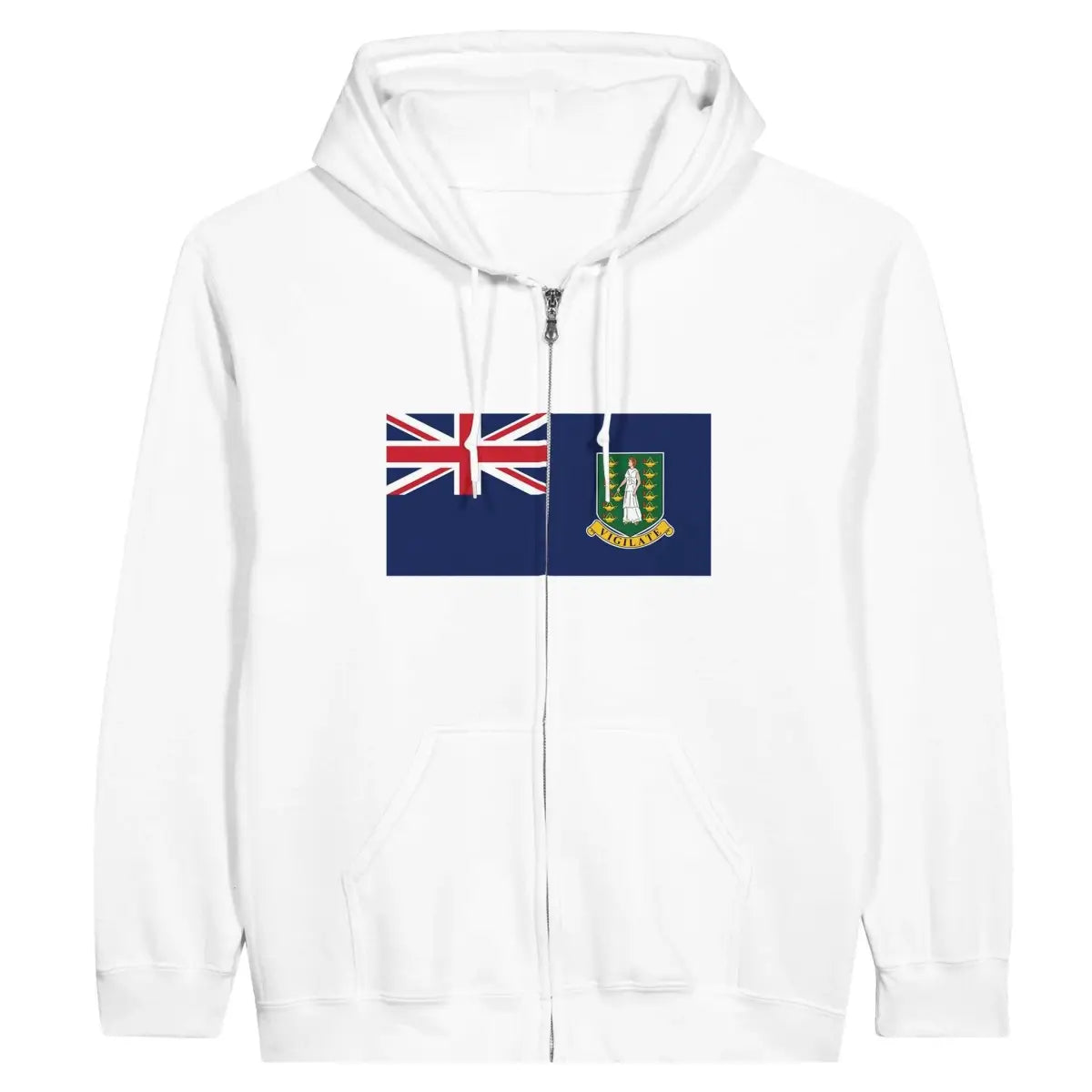 Sweat à capuche à fermeture éclair Drapeau des îles Vierges britanniques - Pixelforma 