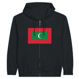 Sweat à capuche à fermeture éclair Drapeau des Maldives - Pixelforma 