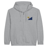 Sweat à capuche à fermeture éclair Drapeau des Pays-Bas caraibéen en broderie - Pixelforma 