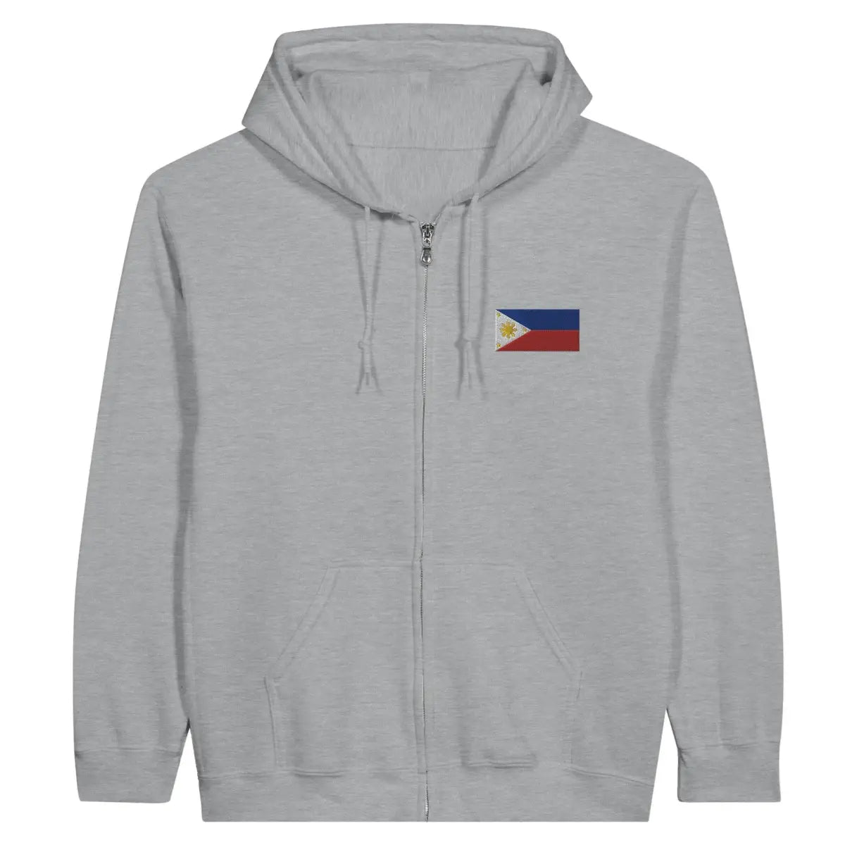 Sweat à capuche à fermeture éclair Drapeau des Philippines en broderie - Pixelforma 