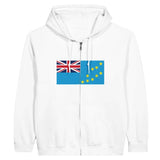 Sweat à capuche à fermeture éclair Drapeau des Tuvalu - Pixelforma 