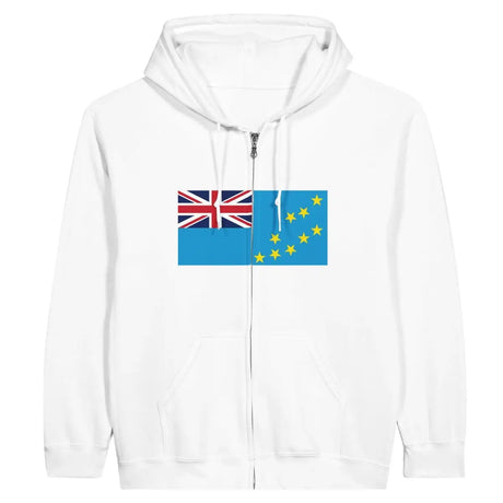 Sweat à capuche à fermeture éclair Drapeau des Tuvalu - Pixelforma 