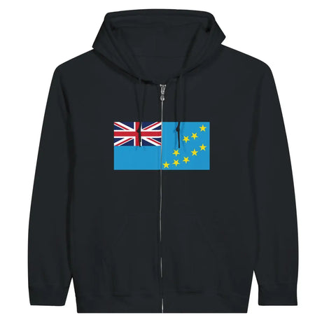 Sweat à capuche à fermeture éclair Drapeau des Tuvalu - Pixelforma 