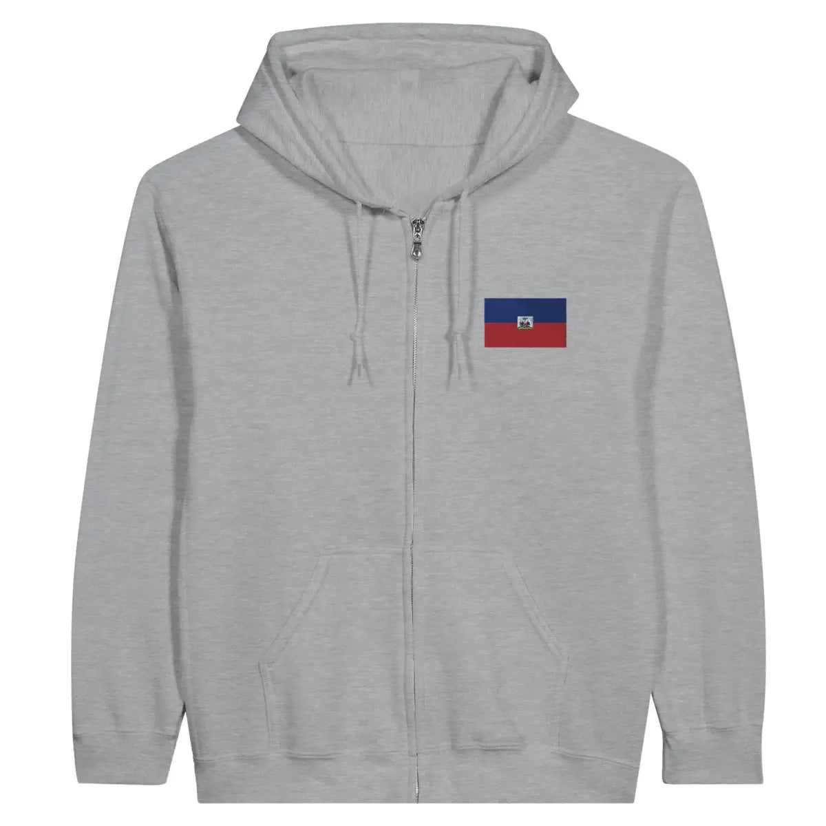 Sweat à capuche à fermeture éclair Drapeau d'Haïti en broderie - Pixelforma 