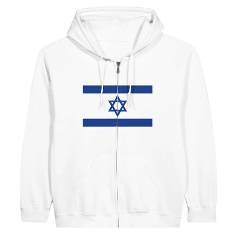 Sweat à capuche à fermeture éclair Drapeau d'Israël - Pixelforma 