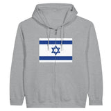 Sweat à capuche à fermeture éclair Drapeau d'Israël - Pixelforma 