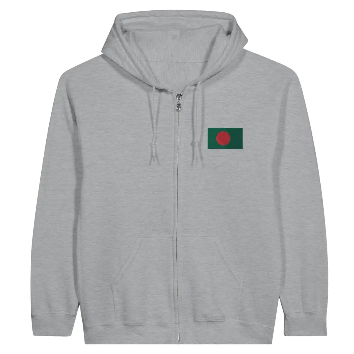 Sweat à capuche à fermeture éclair Drapeau du Bangladesh en broderie - Pixelforma 