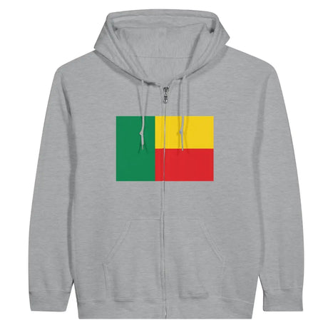 Sweat à capuche à fermeture éclair Drapeau du Bénin - Pixelforma 