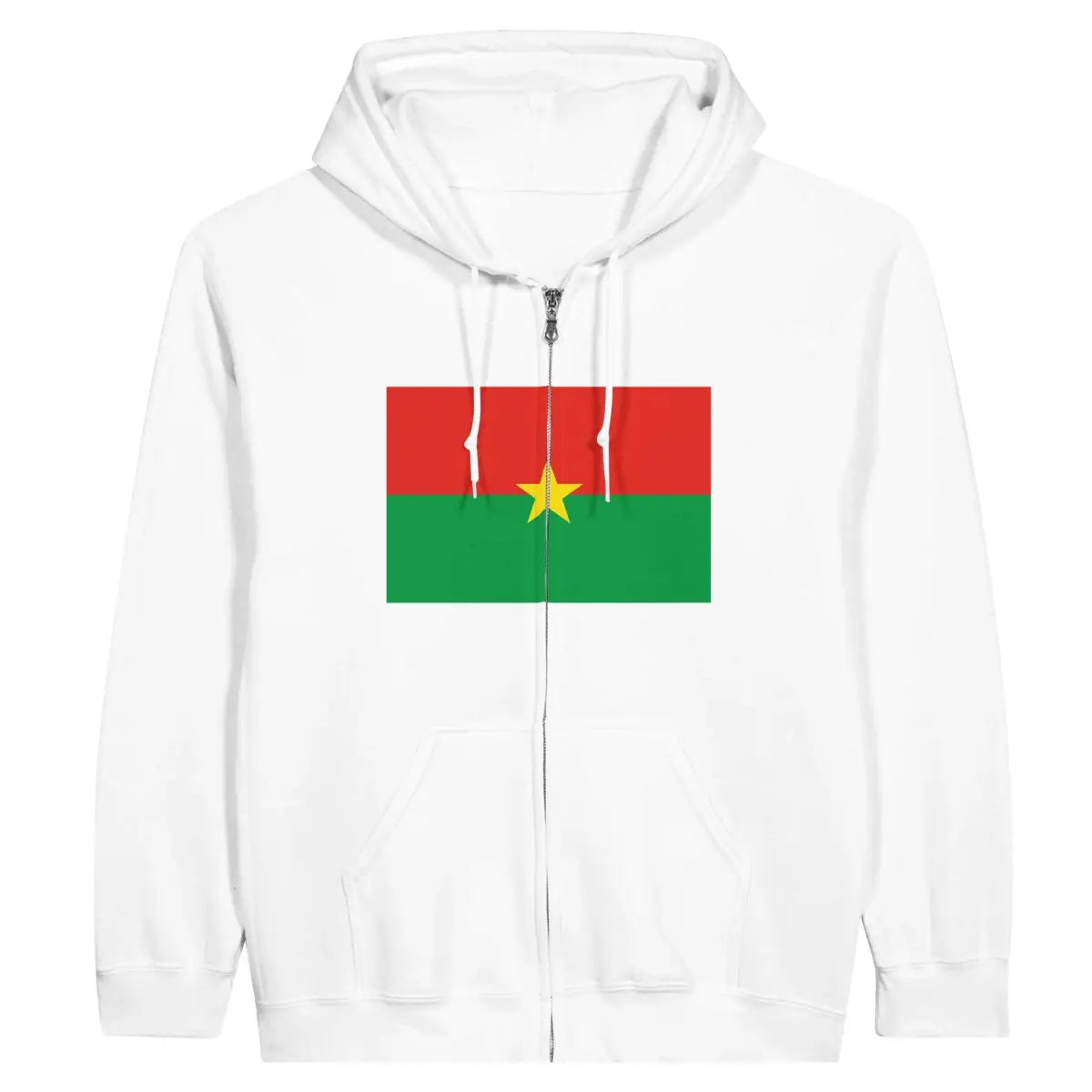 Sweat à capuche à fermeture éclair Drapeau du Burkina Faso - Pixelforma 