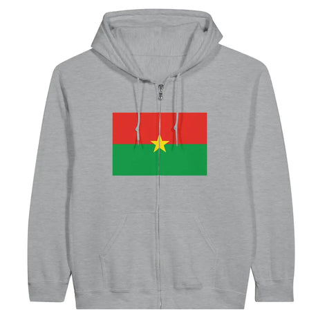 Sweat à capuche à fermeture éclair Drapeau du Burkina Faso - Pixelforma 