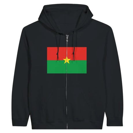 Sweat à capuche à fermeture éclair Drapeau du Burkina Faso - Pixelforma 