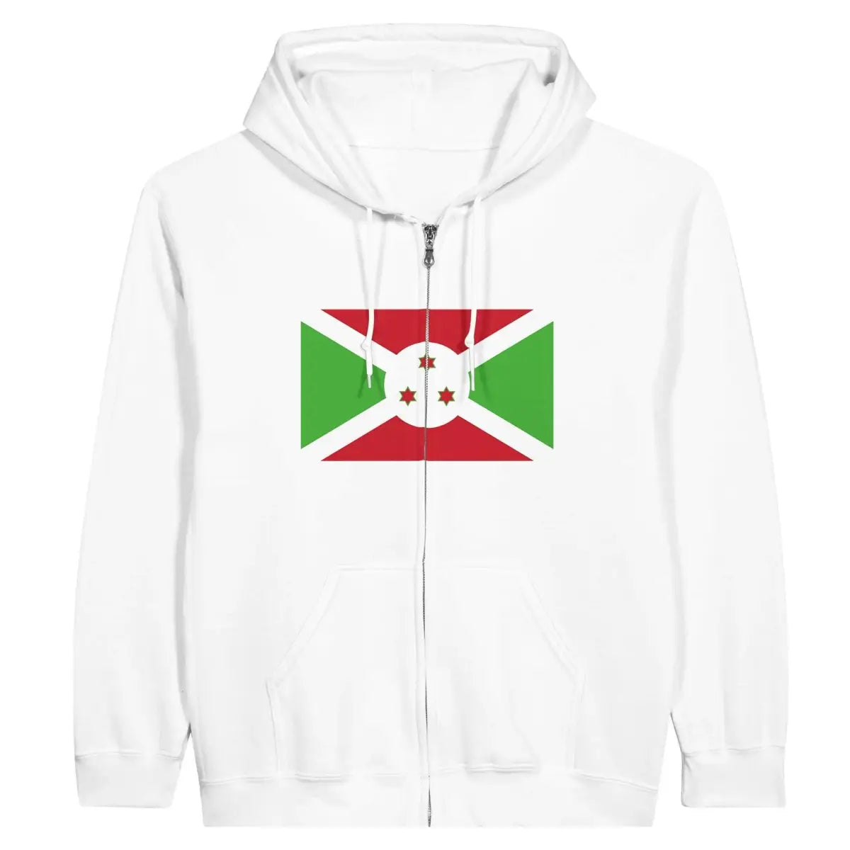 Sweat à capuche à fermeture éclair Drapeau du Burundi - Pixelforma 