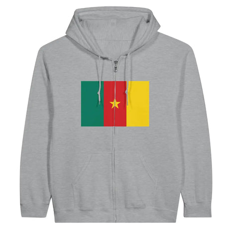 Sweat à capuche à fermeture éclair Drapeau du Cameroun - Pixelforma 