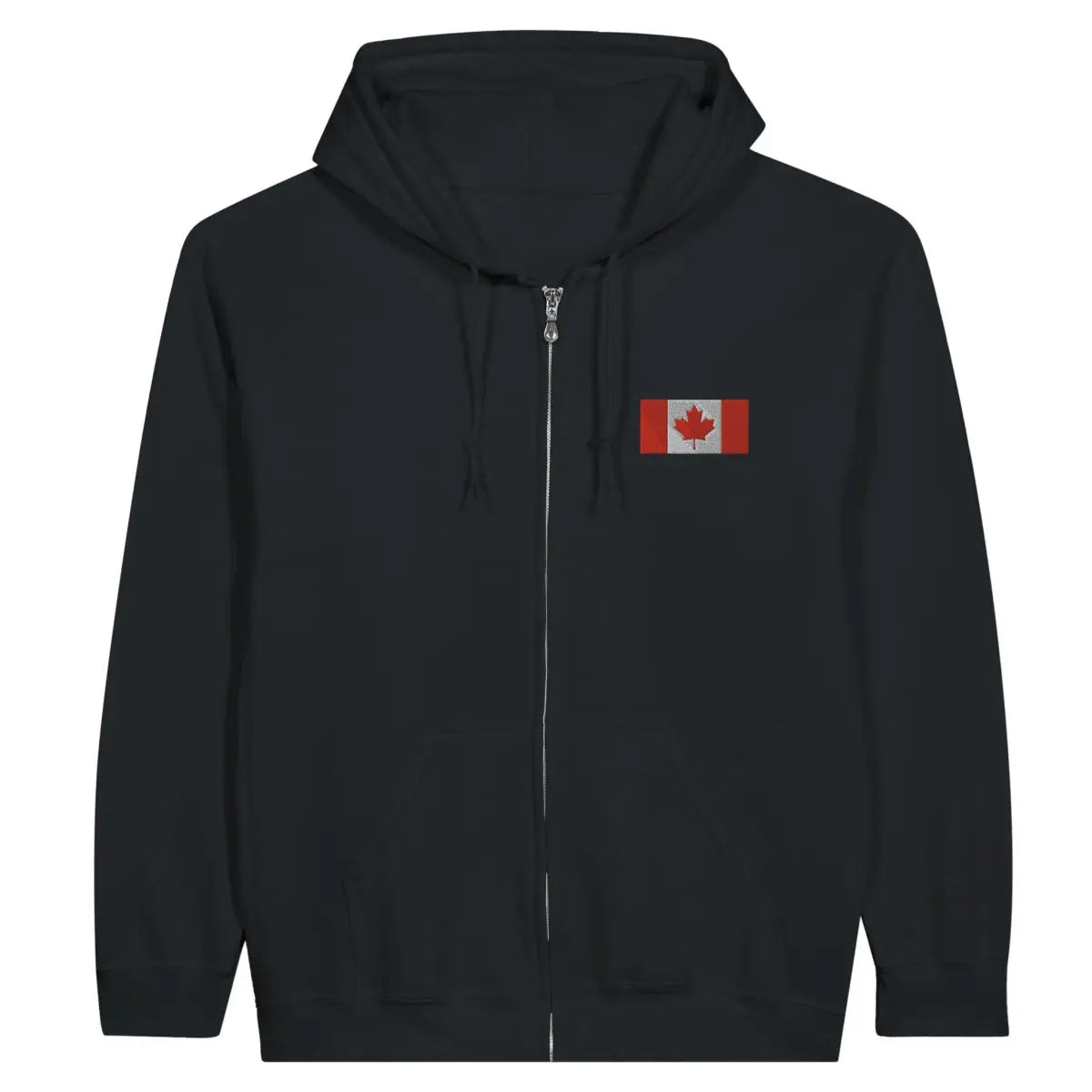 Sweat à capuche à fermeture éclair Drapeau du Canada en broderie - Pixelforma 