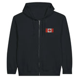 Sweat à capuche à fermeture éclair Drapeau du Canada en broderie - Pixelforma 