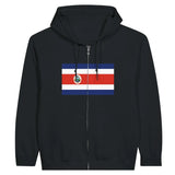 Sweat à capuche à fermeture éclair Drapeau du Costa Rica - Pixelforma 