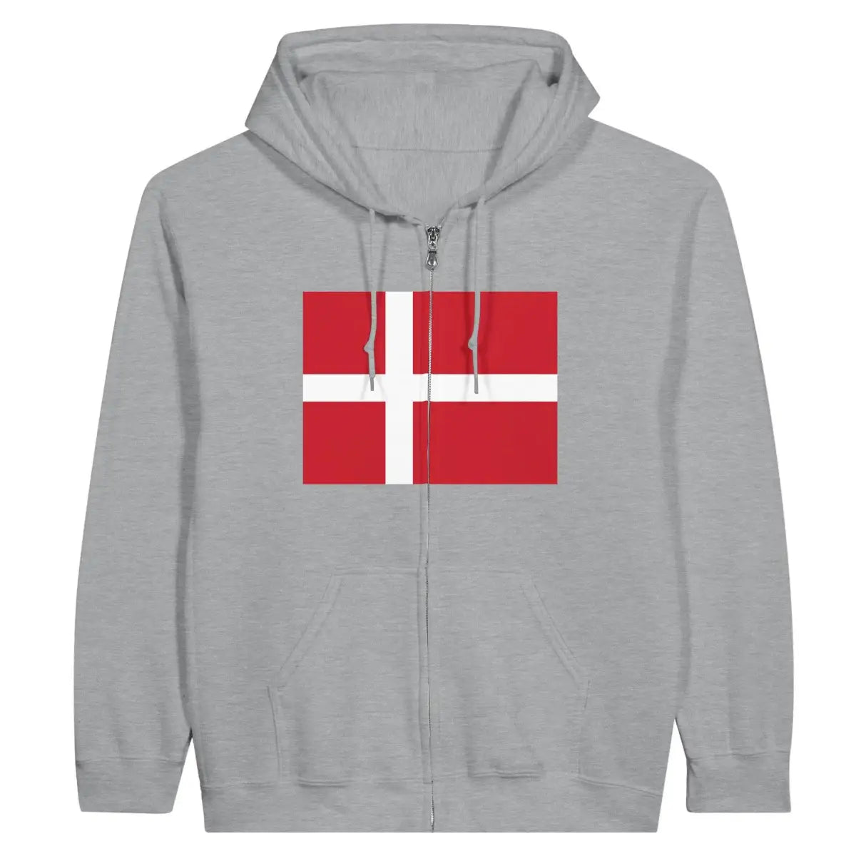 Sweat à capuche à fermeture éclair Drapeau du Danemark - Pixelforma 