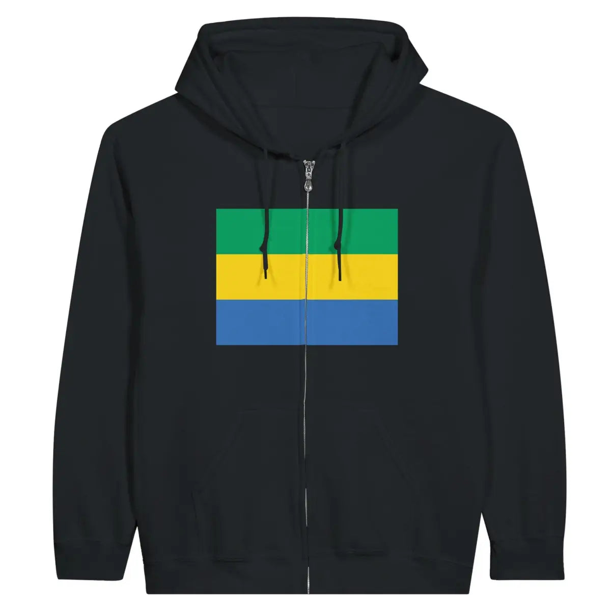 Sweat à capuche à fermeture éclair Drapeau du Gabon - Pixelforma 