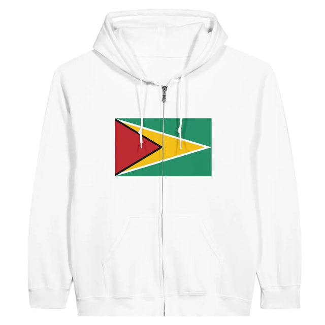 Sweat à capuche à fermeture éclair Drapeau du Guyana - Pixelforma 