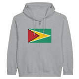 Sweat à capuche à fermeture éclair Drapeau du Guyana - Pixelforma 