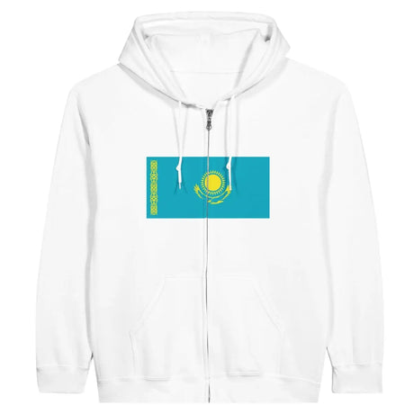 Sweat à capuche à fermeture éclair Drapeau du Kazakhstan - Pixelforma 