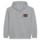 Sweat à capuche à fermeture éclair Drapeau du Kenya en broderie - Pixelforma 