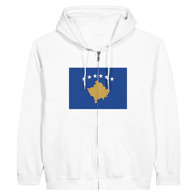 Sweat à capuche à fermeture éclair Drapeau du Kosovo - Pixelforma 