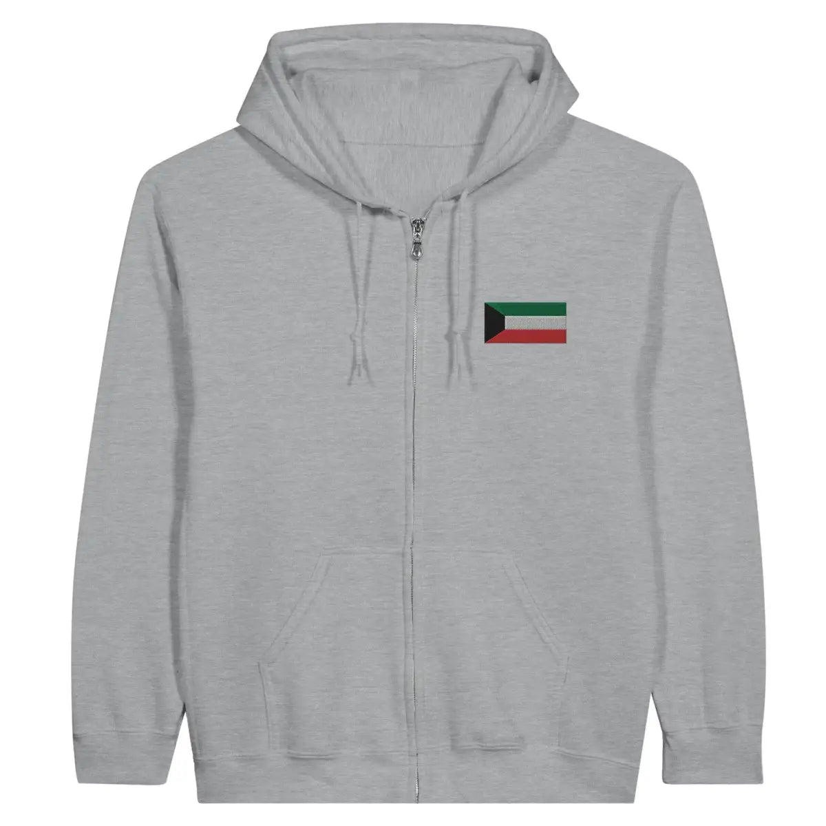 Sweat à capuche à fermeture éclair Drapeau du Koweït en broderie - Pixelforma 