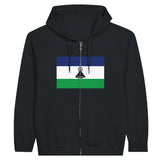 Sweat à capuche à fermeture éclair Drapeau du Lesotho - Pixelforma 