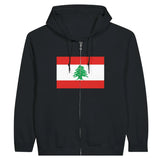 Sweat à capuche à fermeture éclair Drapeau du Liban - Pixelforma 