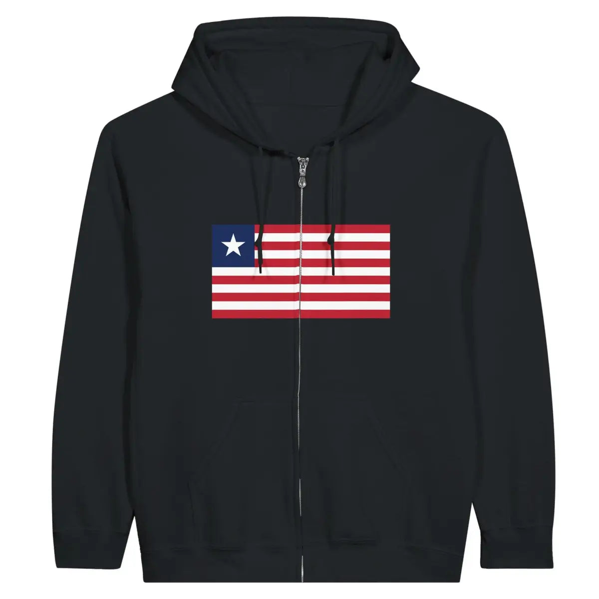 Sweat à capuche à fermeture éclair Drapeau du Liberia - Pixelforma 