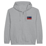 Sweat à capuche à fermeture éclair Drapeau du Liechtenstein en broderie - Pixelforma 