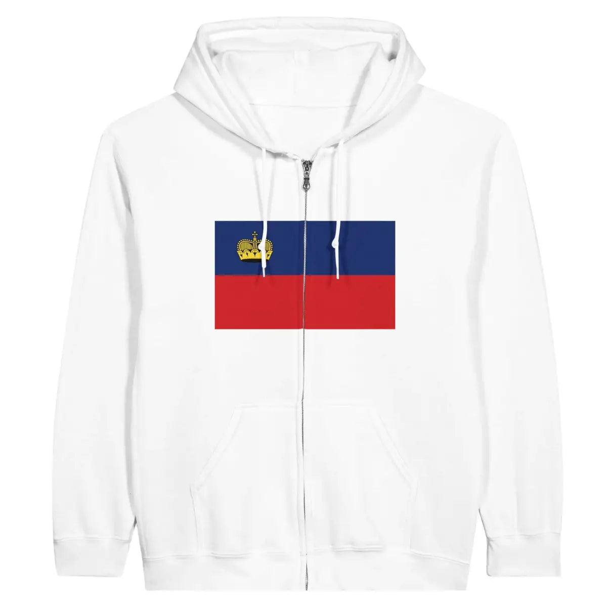 Sweat à capuche à fermeture éclair Drapeau du Liechtenstein - Pixelforma 