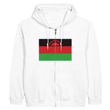 Sweat à capuche à fermeture éclair Drapeau du Malawi - Pixelforma 