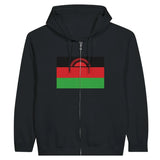 Sweat à capuche à fermeture éclair Drapeau du Malawi - Pixelforma 