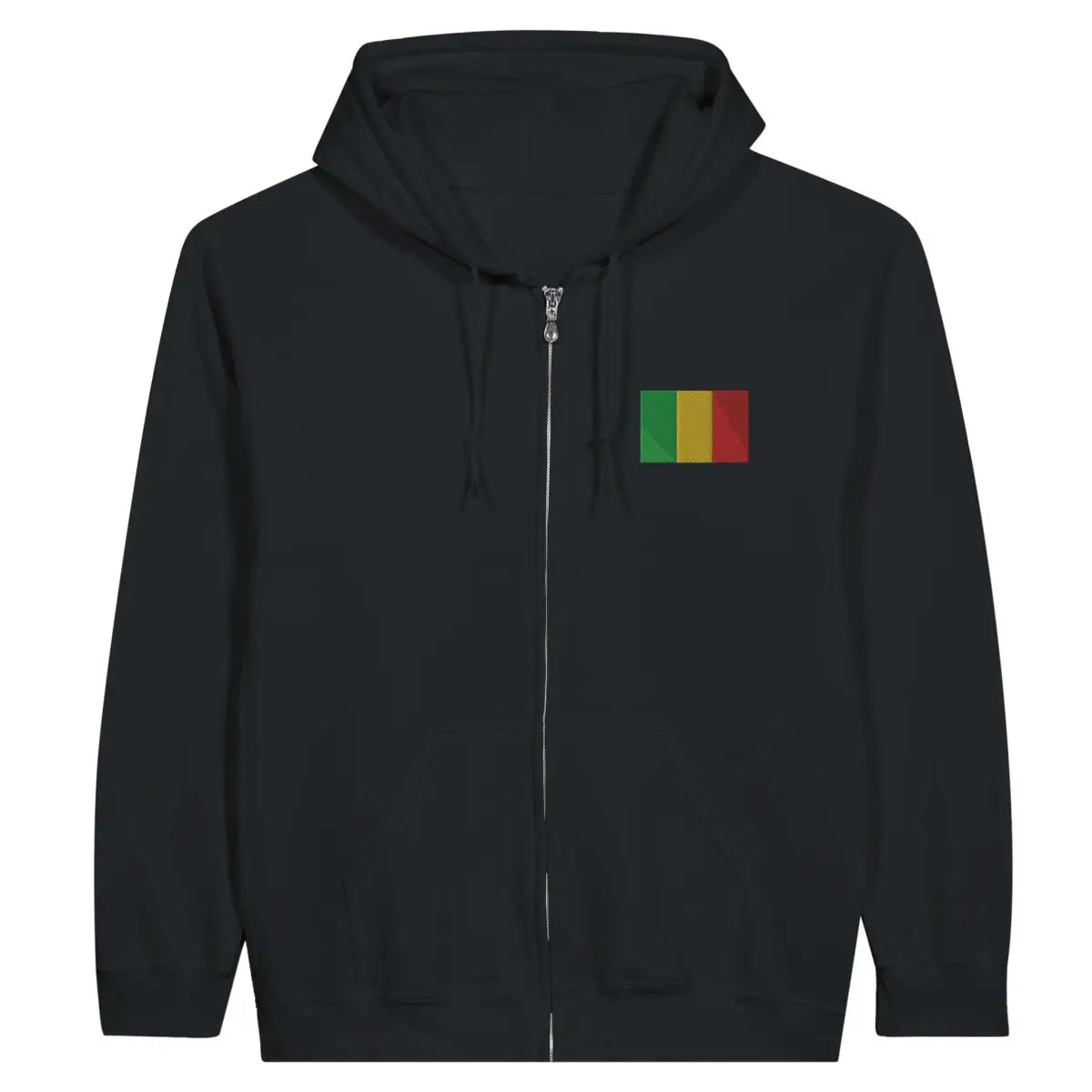 Sweat à capuche à fermeture éclair Drapeau du Mali en broderie - Pixelforma 