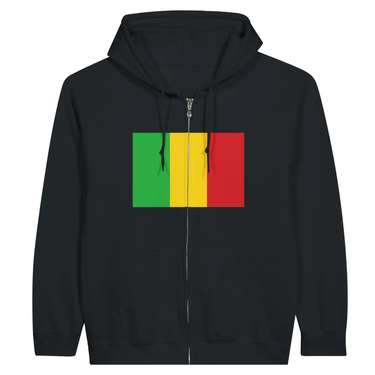 Sweat à capuche à fermeture éclair Drapeau du Mali - Pixelforma 