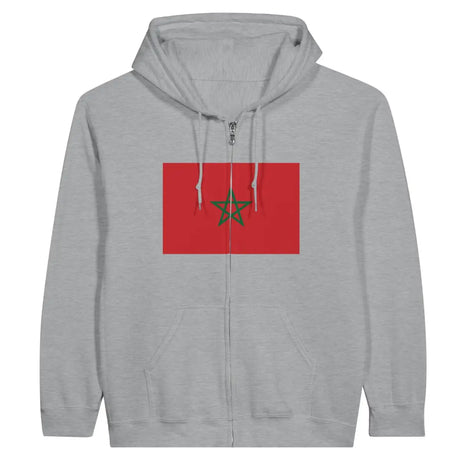 Sweat à capuche à fermeture éclair Drapeau du Maroc - Pixelforma 