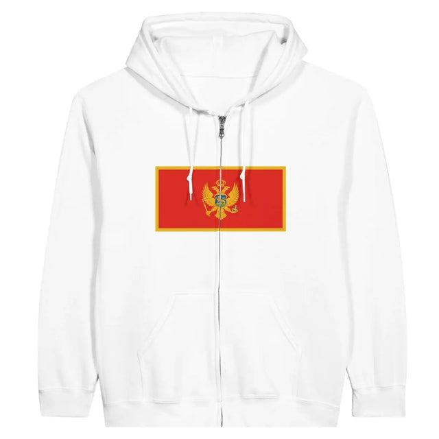 Sweat à capuche à fermeture éclair Drapeau du Monténégro - Pixelforma 