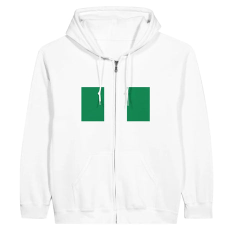 Sweat à capuche à fermeture éclair Drapeau du Nigeria - Pixelforma 