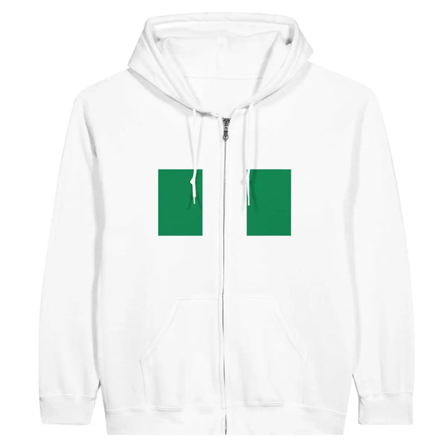 Sweat à capuche à fermeture éclair Drapeau du Nigeria - Pixelforma 