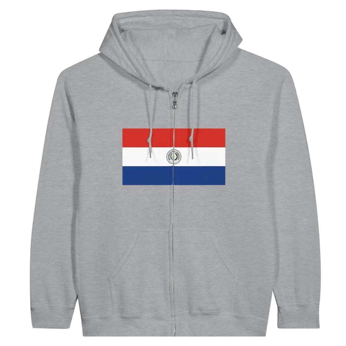 Sweat à capuche à fermeture éclair Drapeau du Paraguay - Pixelforma 