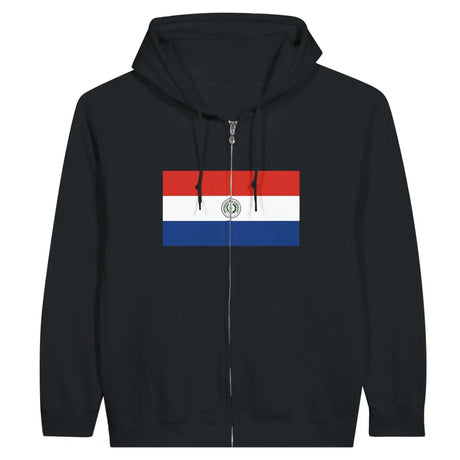 Sweat à capuche à fermeture éclair Drapeau du Paraguay - Pixelforma 