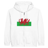 Sweat à capuche à fermeture éclair Drapeau du pays de Galles - Pixelforma 