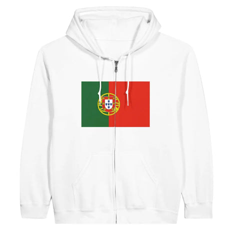 Sweat à capuche à fermeture éclair Drapeau du Portugal - Pixelforma 