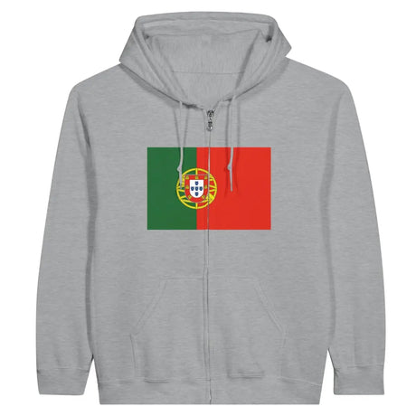 Sweat à capuche à fermeture éclair Drapeau du Portugal - Pixelforma 