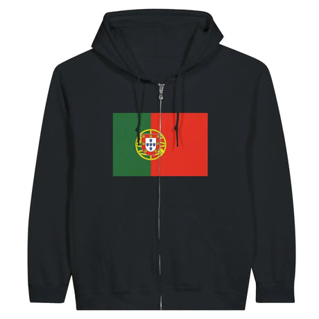 Sweat à capuche à fermeture éclair Drapeau du Portugal - Pixelforma 