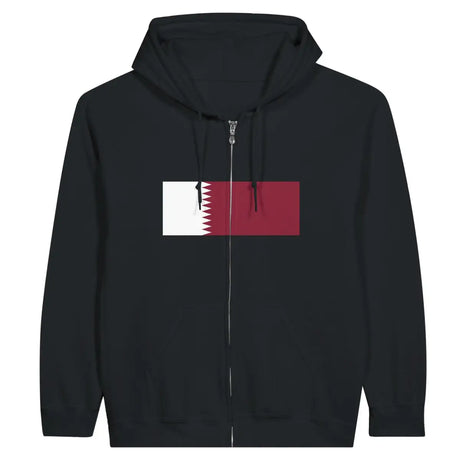 Sweat à capuche à fermeture éclair Drapeau du Qatar - Pixelforma 