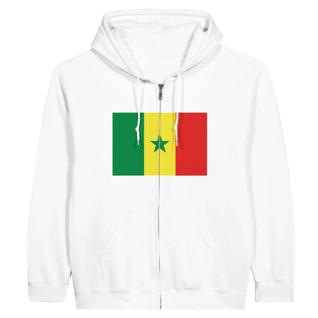 Sweat à capuche à fermeture éclair Drapeau du Sénégal - Pixelforma 