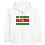 Sweat à capuche à fermeture éclair Drapeau du Suriname - Pixelforma 